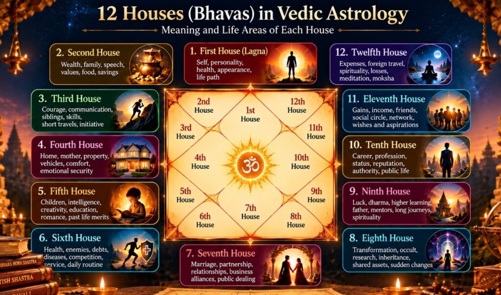 12 Houses of Birth chart , vedic astrology